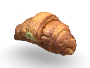 croissant francês scan pbr modelo low-poly Modelo 3D