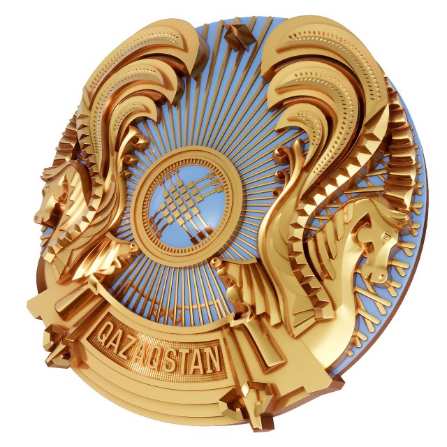 coat of arms of kazakhstan 3D 模型 .c4d .max .obj .3ds .fbx .stl .blend 