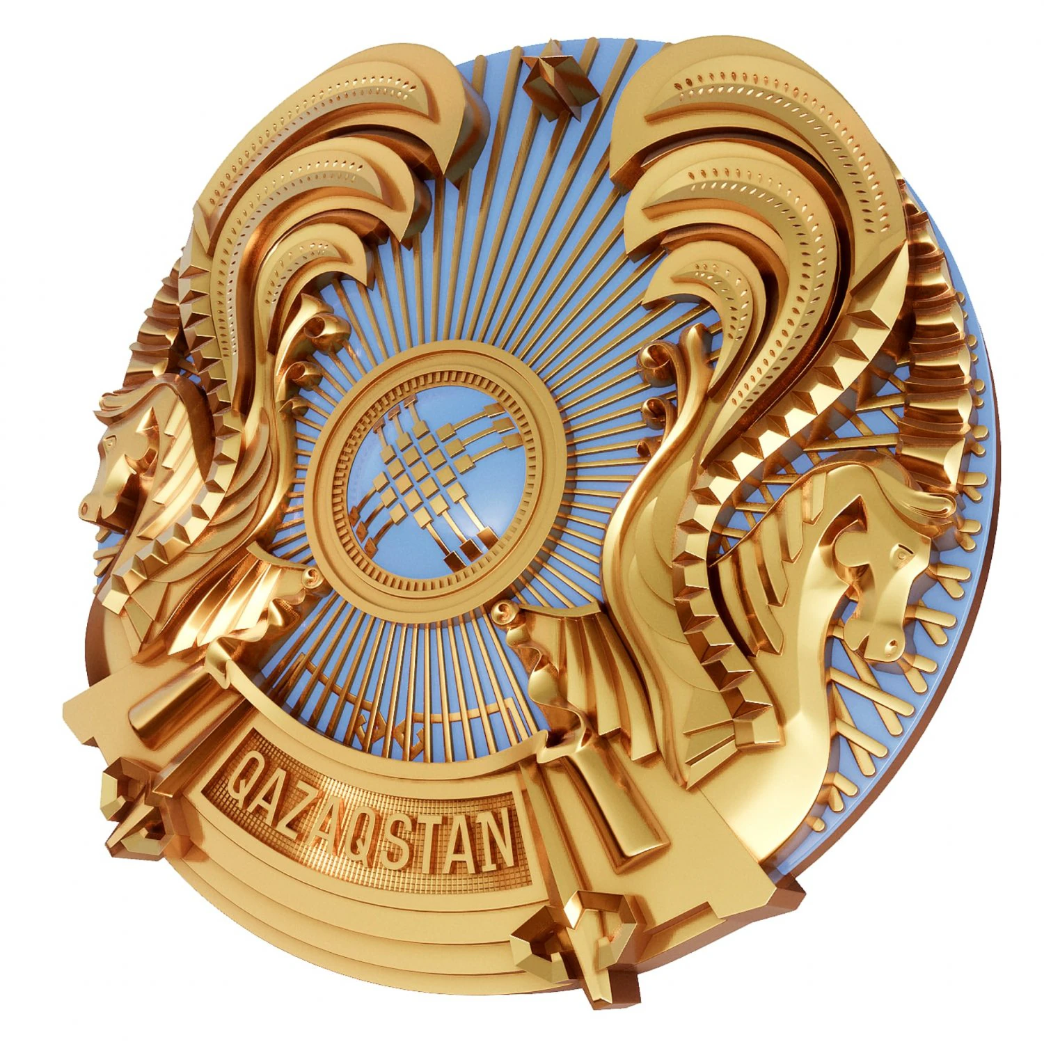 coat of arms of kazakhstan 3D Model .c4d .max .obj .3ds .fbx .stl .blend 