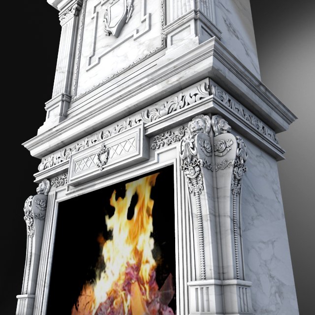 fireplace 3d model .obj fireplace 3d model .obj