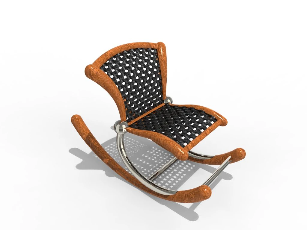rocking chair 3D Model .c4d .max .obj .3ds .fbx .stl .blend 