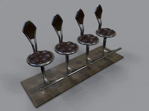 bar z przekąskami na krzesłach Model 3D