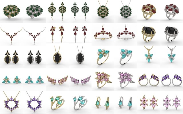 jewelry pack with 300 models 3D Принт Модель .c4d .max .obj .3ds .fbx .stl .blend 