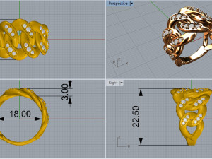 chain ring 384 jewelry Modèles 3D en vedette
