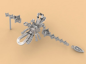 earring 391 jewelry Model do druku 3D
