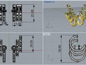 ear cuff 406 jewelry Modelo de impresión 3D