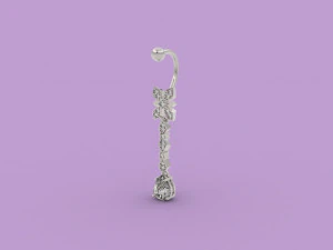 g&ouml;bek deliği piercing 315 takı 3D Baskı Modeli