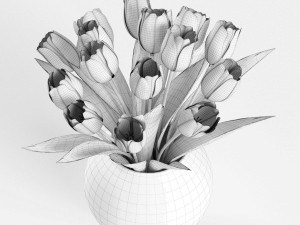 bouquet of tulips Model 3D