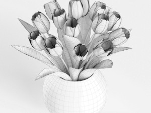 bouquet of tulips Model 3D