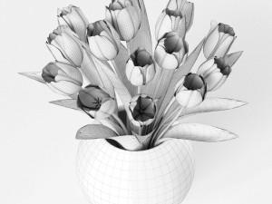 bouquet of tulips Model 3D