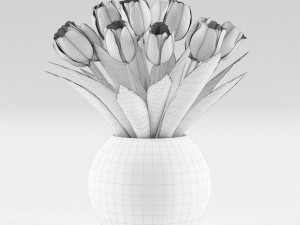 bouquet of tulips Model 3D