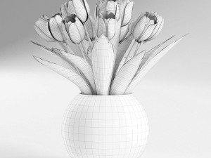 bouquet of tulips Model 3D