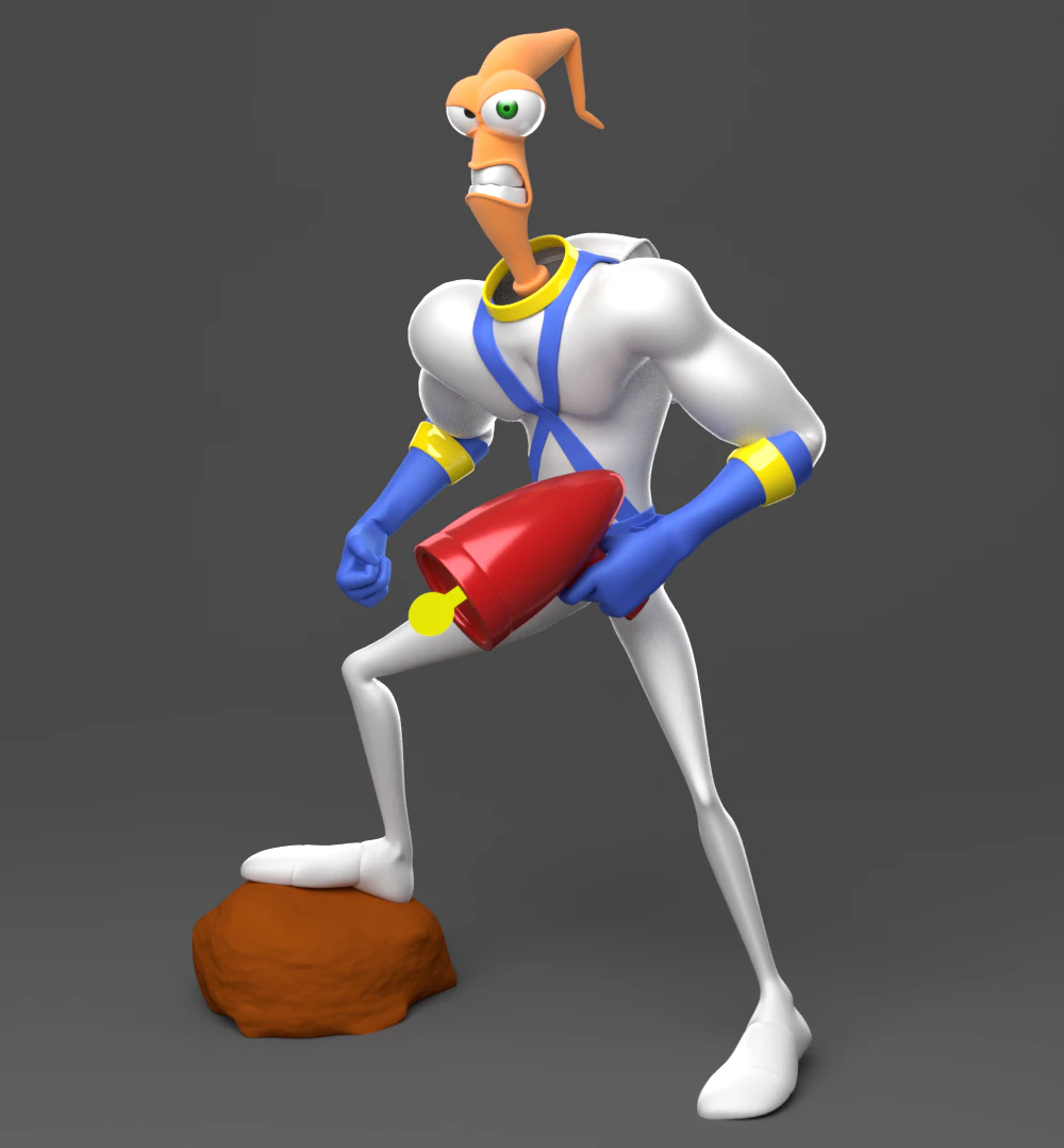 Earth worm jim 3D Model .c4d .max .obj .3ds .fbx .stl .blend 