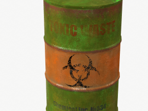 toxic barrel type 1 low poly 3D मॉडल