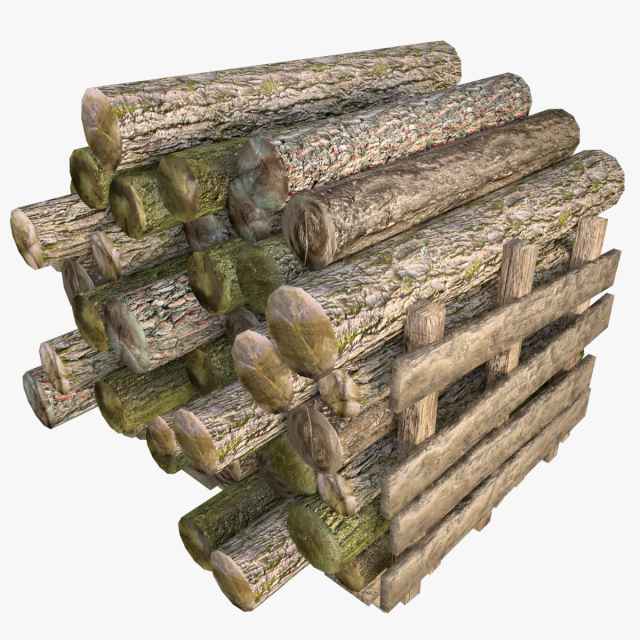 wood log low poly type 1 3D Model .c4d .max .obj .3ds .fbx .stl .blend 
