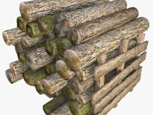 wood log low poly type 1 3D-Modell