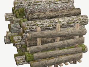 wood log low poly type 1 3D Model