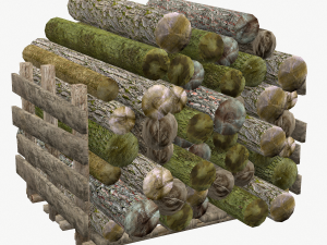 wood log low poly type 1 3D Model