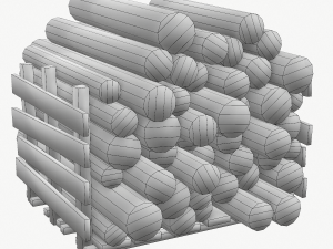 wood log low poly type 1 3D Model