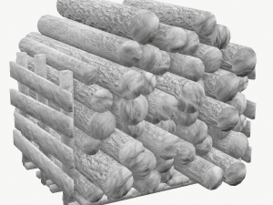 wood log low poly type 1 3D Model