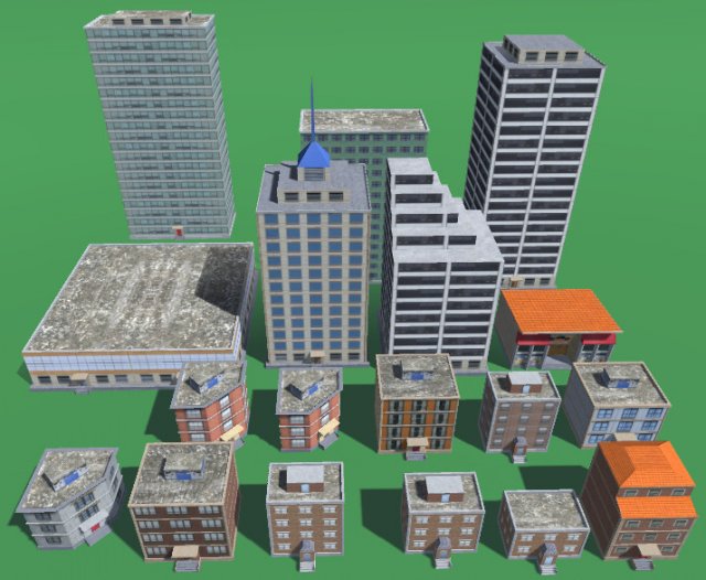mobile buildings low poly 3D Model .c4d .max .obj .3ds .fbx .stl .blend 