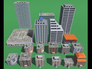 mobile buildings low poly 3D Модель
