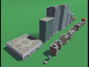 mobile buildings low poly 3D Model