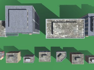 mobile buildings low poly 3D Model