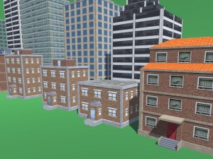 mobile buildings low poly 3D Model