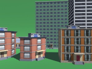 mobile buildings low poly 3D Model