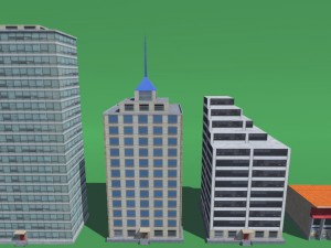 mobile buildings low poly 3D Model