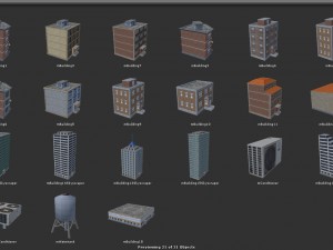 mobile buildings low poly 3D Model