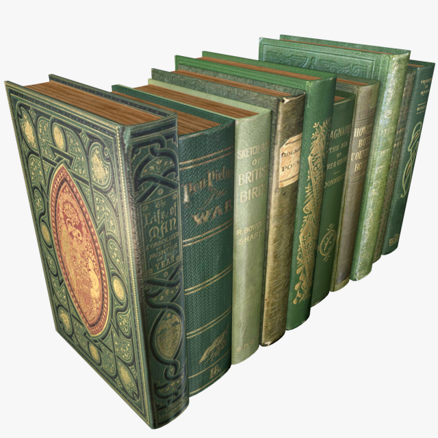 old books type 12 low poly 3D Model .c4d .max .obj .3ds .fbx .stl .blend 