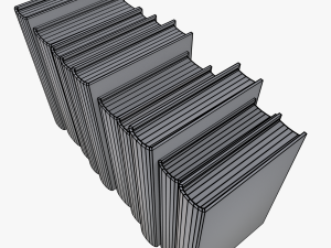 old books type 12 low poly 3D Model