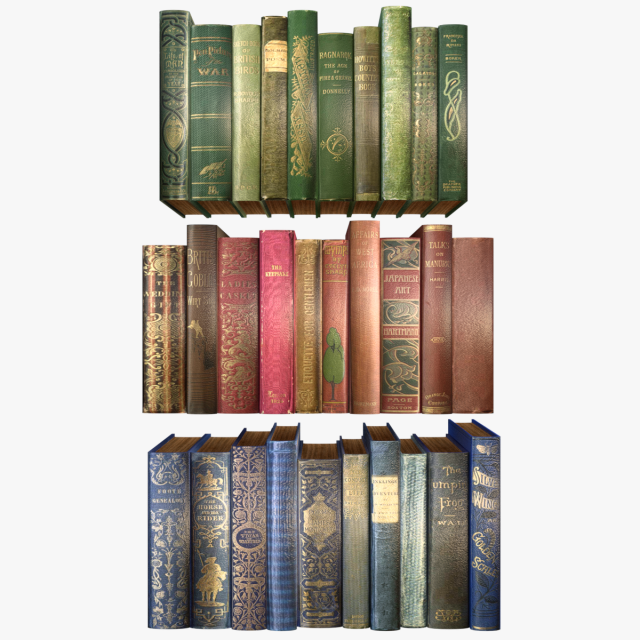 old books collection 1 3D Модель .c4d .max .obj .3ds .fbx .stl .blend 