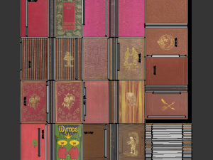 old books collection 1 3D Модель