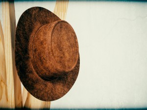 cowboy hat with jackson coat and hat stand 3D Model