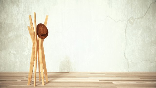 cowboy hat with jackson coat and hat stand 3D Model .c4d .max .obj .3ds .fbx .stl .blend 