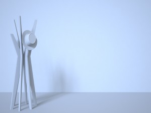 cowboy hat with jackson coat and hat stand 3D Model