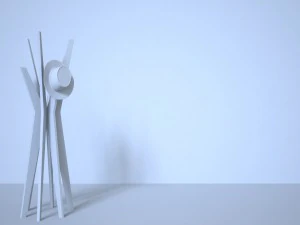 cowboy hat with jackson coat and hat stand 3D Model