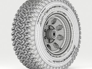 off road wheel and tire 3D 模型