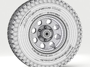 off road wheel and tire 3D 模型