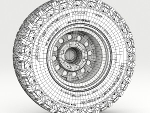 off road wheel and tire 5 3D Model