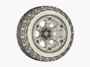 off road wheel and tire 2 3D Model