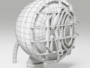 off road fog light 1 silver 3D Model