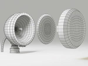 off road fog light 1 silver 3D Model