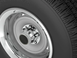 vintage wheel and tire 8 3D Model