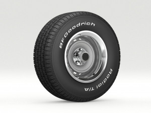 vintage wheel and tire 8 3D मॉडल