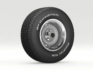 vintage wheel and tire 8 3D Model