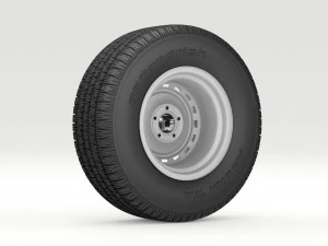 vintage wheel and tire 8 3D Model